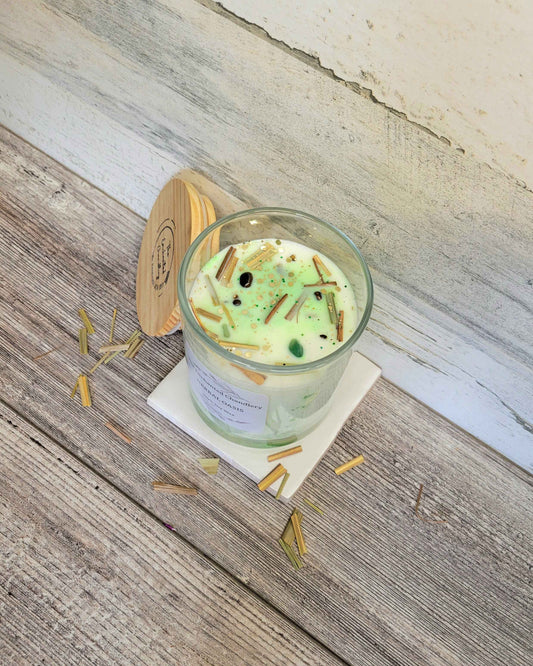 Herbal Oasis – Scented Soy Candle | Wooden Wick, Clean-Burning (6 oz)