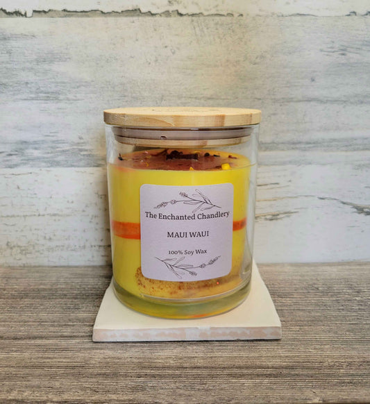 Maui Waui – Scented Soy Candle | Wooden Wick, Clean-Burning (12 oz)