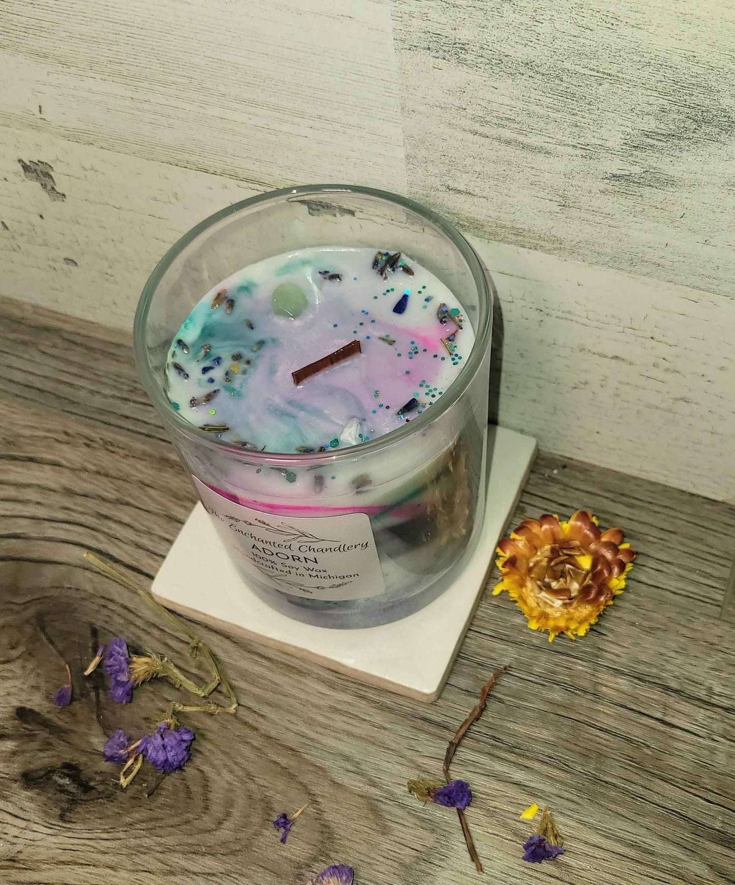 Adorn – Scented Soy Candle | Wooden Wick, Clean-Burning (12 oz)