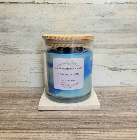Home Sweet Home – Scented Soy Candle | Wooden Wick, Clean-Burning (6 oz)