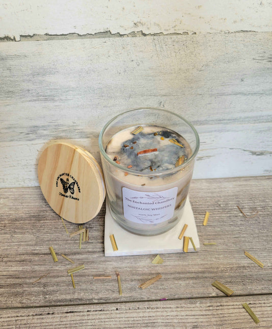 Nostalgic Whispers – Scented Soy Candle | Wooden Wick, Clean-Burning (12 oz)