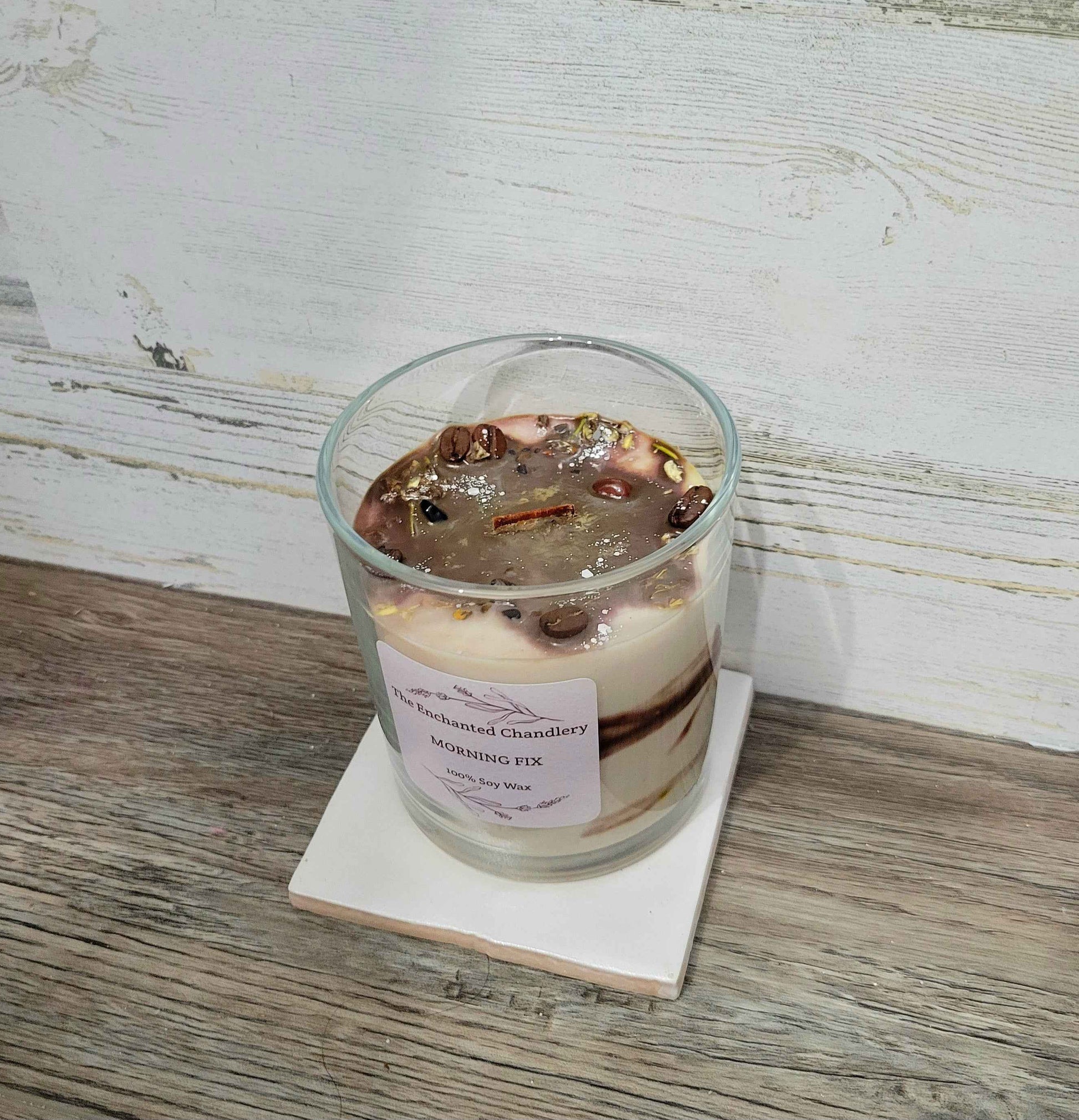 Morning Fix – Scented Soy Candle | Wooden Wick, Clean-Burning (6 oz)