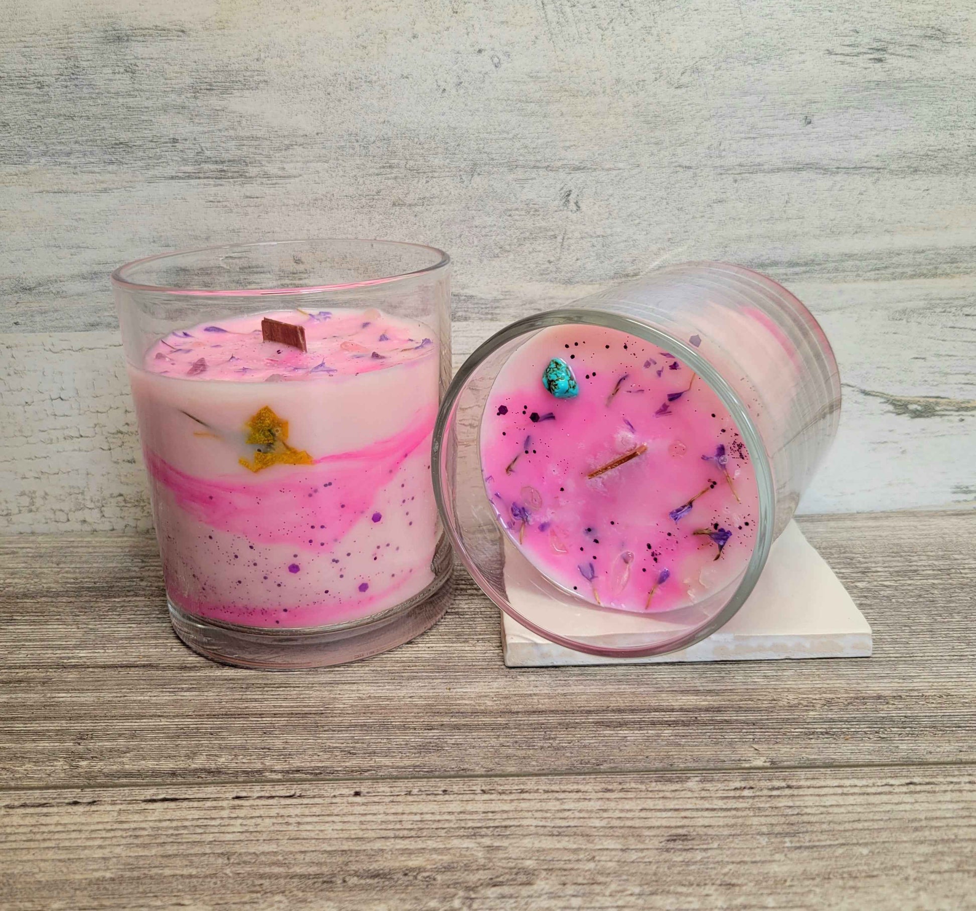 Pink Paradise – Scented Soy Candle | Wooden Wick, Clean-Burning (6 oz)