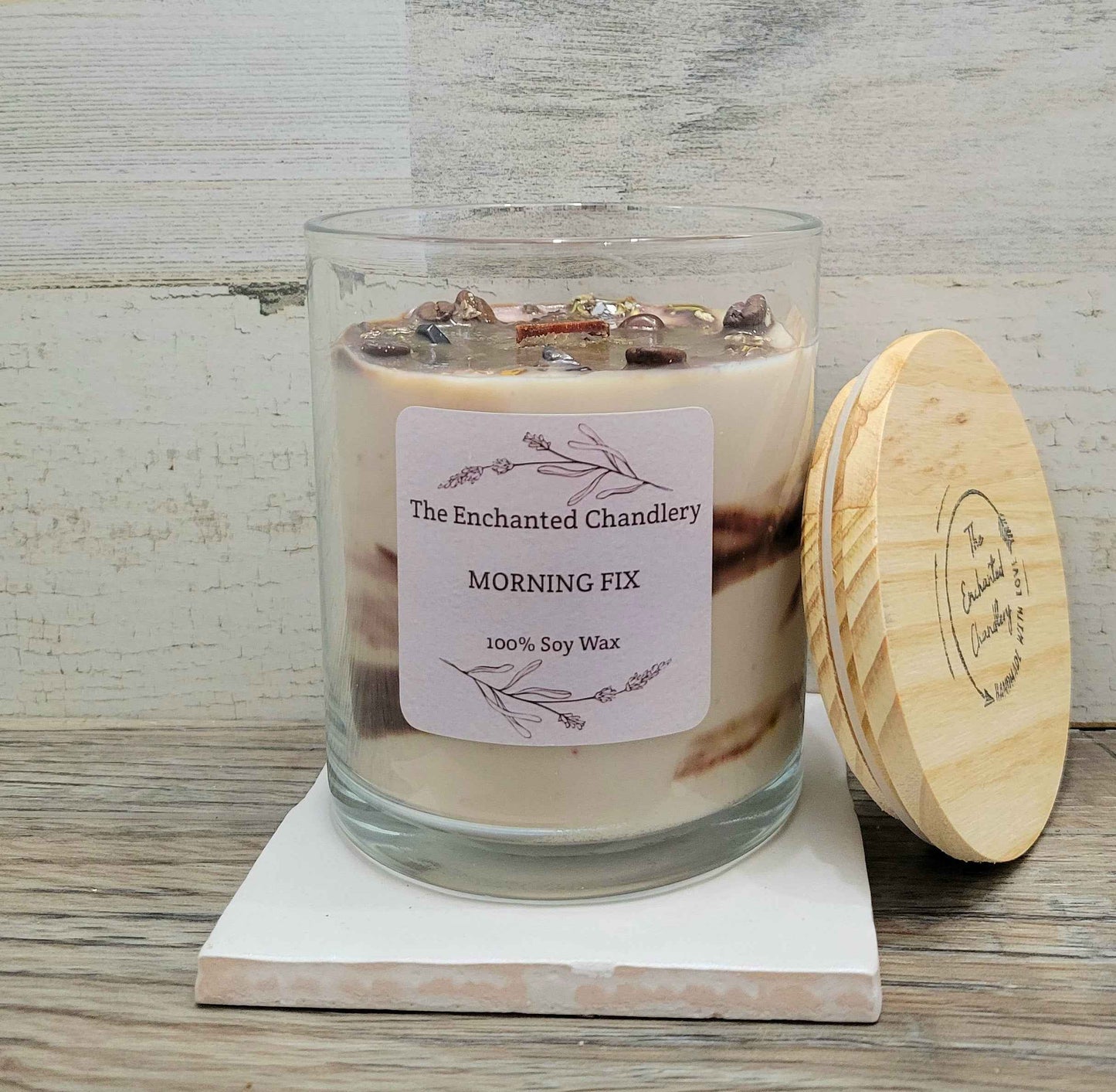 Morning Fix – Scented Soy Candle | Wooden Wick, Clean-Burning (6 oz)