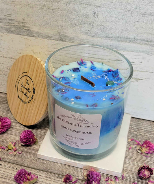 Home Sweet Home – Scented Soy Candle | Wooden Wick, Clean-Burning (6 oz)