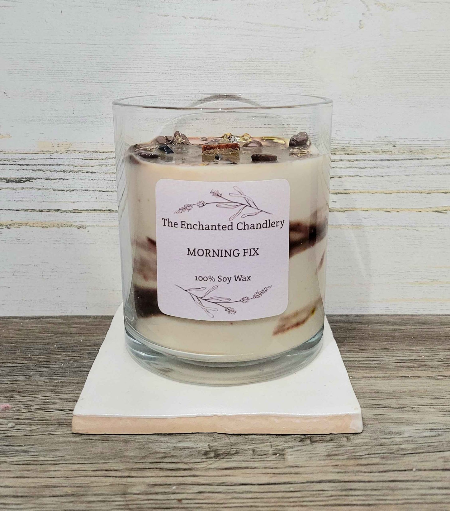 Morning Fix – Scented Soy Candle | Wooden Wick, Clean-Burning (6 oz)